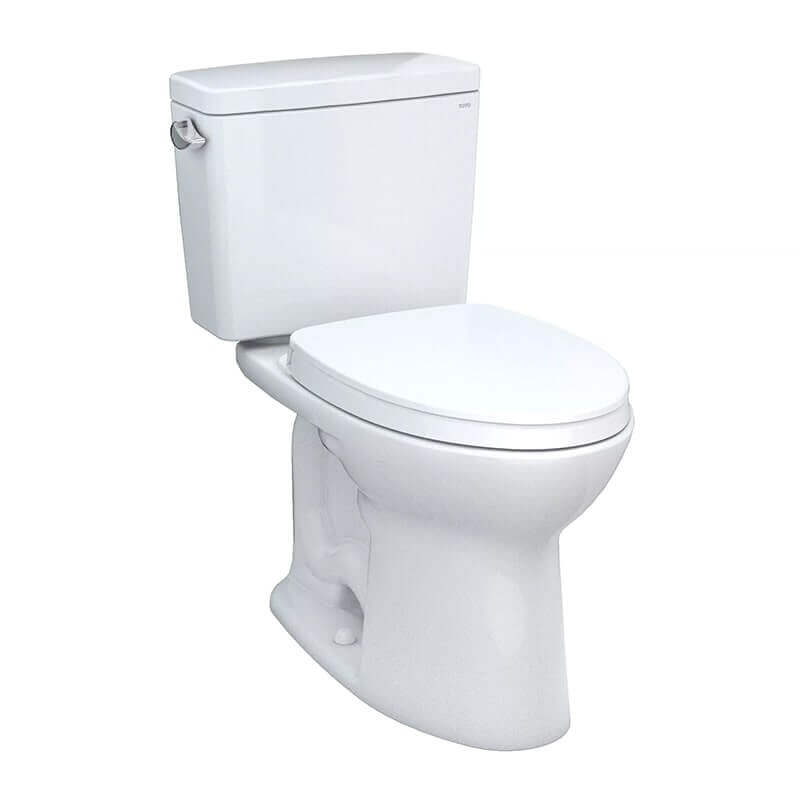 TOTO Drake Two Piece Toilet Elongated - Seat Included - White toilet on a white background