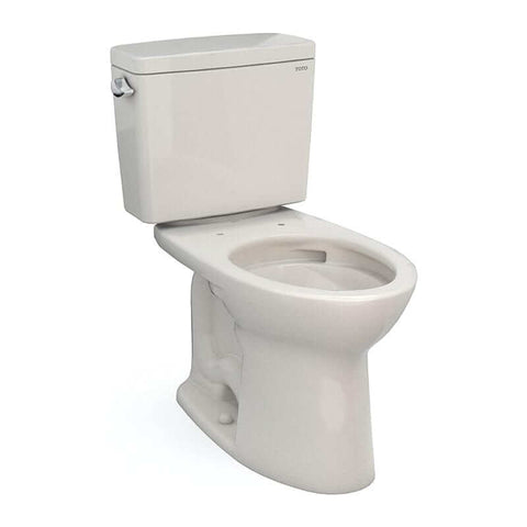TOTO Drake Two-Piece Elongated - Universal Height Toilet - Beige toilet on a white background