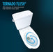 TOTO Drake Two Piece Toilet Elongated - Seat Included - Toilet with Tornado Flush technology on a dark blue background