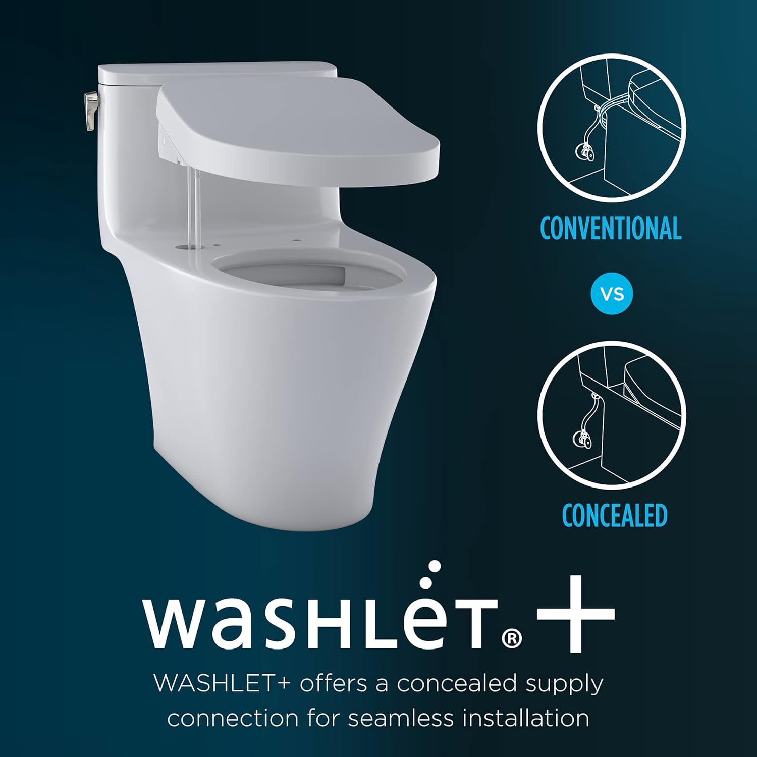TOTO Drake WASHLET+ S5 Two-Piece Toilet - Washlet concealed installation
