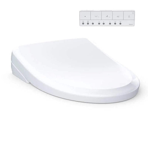 TOTO Washlet S7A Bidet Seat with automatic lid, heated seat, dual spray, warm air dryer, and auto clean technology.