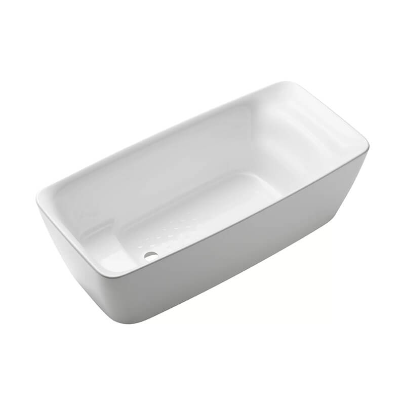 TOTO Flotation Freestanding Square Tub - modern white bathtub with sleek design, perfect for luxury bathrooms