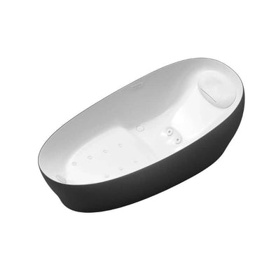 TOTO Flotation Tub With ZERO DIMENSION - Black and white oval bathtub on a white background