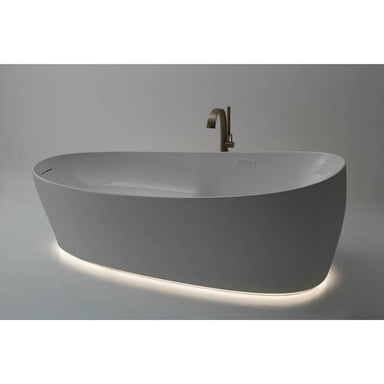 Elegant TOTO Flotation Tub with Zero Dimension showcasing modern design and unique lighting underlay.