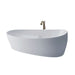 TOTO Flotation Tub With ZERO DIMENSION - White freestanding bathtub with a bronze faucet on a white background