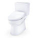 TOTO Glaston 1G WASHLET+ Two-Piece Toilet - White toilet with seat cover on a white background