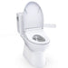 TOTO Glaston WASHLET+ Two-Piece Toilet - 1.28 GPF - White toilet with open lid on a white background