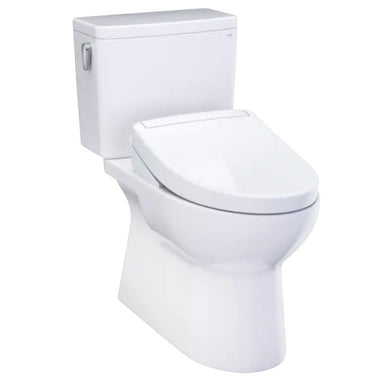 TOTO Glaston WASHLET+S5 Two-Piece Toilet - 1.28 GPF - White toilet on a white background