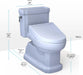 TOTO Guinevere WASHLET+ S5 One-Piece Toilet - white toilet with dimensions labeled on a white background