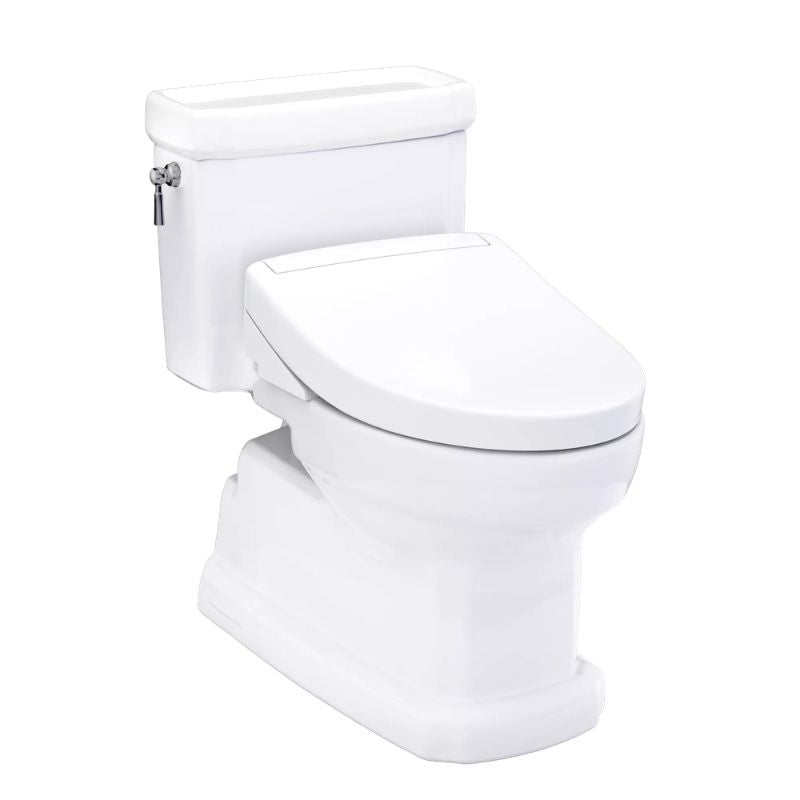 TOTO Guinevere WASHLET+ S5 One-Piece Toilet - 1.28 GPF - White toilet on a white background