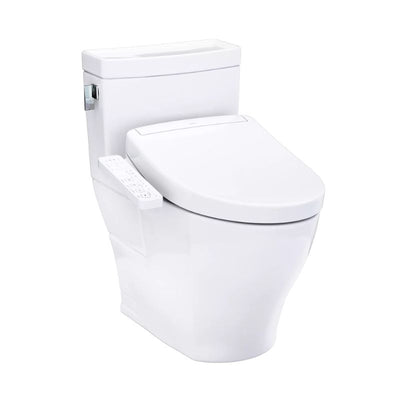 TOTO Legato WASHLET+ S2 One-Piece Toilet - 1.28 GPF - White toilet on a white background