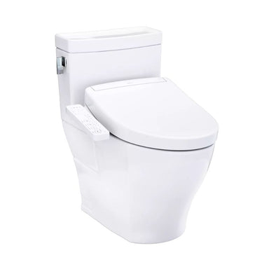 TOTO Legato WASHLET+ S2 One-Piece Toilet - 1.28 GPF - White toilet on a white background