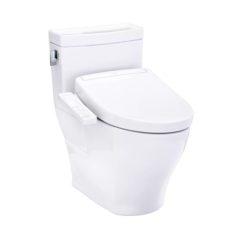 TOTO Legato WASHLET+ S2 One-Piece Toilet - 1.28 GPF - White toilet on a white background