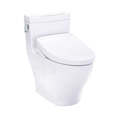 TOTO Legato WASHLET+ S5 One-Piece Toilet - 1.28 GPF - White toilet on a white background