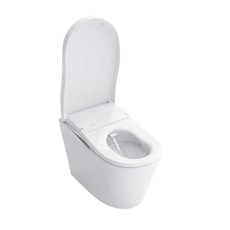 TOTO Neorest LS Bidet Toilet with open lid, showcasing modern design and features for comfort and hygiene.