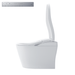 Neorest LS Cotton Silver Trim side view with remote