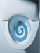 TOTO Neorest NX1 Dual Flush Bidet Toilet - Close-up of a toilet seat with a blue circular tornado flush motion on a light gray background