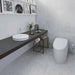 TOTO Neorest RH Dual Flush Integrated Bidet Toilet in modern bathroom setting with floating sink and decorative shelves.