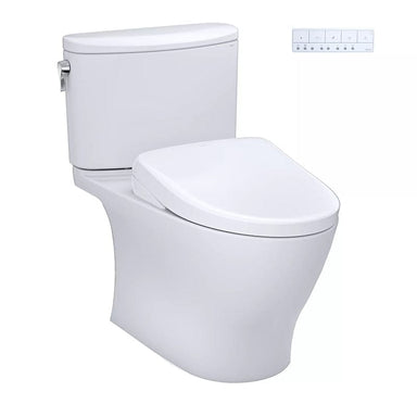 TOTO Nexus Washlet + S7 Two-Piece Toilet 1.0 GPF with control panel, sleek design, modern white finish