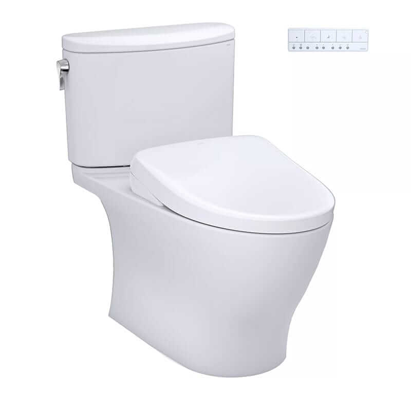 TOTO Nexus Washlet+ S7A Two-Piece with TORNADO FLUSH, CEFIONTECT glaze, and auto-clean wand for superior hygiene.