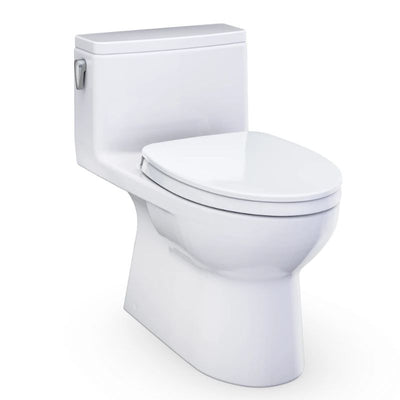 TOTO Redington 1G One-Piece Toilet - 1.0 GPF - White toilet on a white background