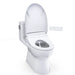 TOTO Redington 1G WASHLET+ One-Piece Toilet - 1.0 GPF - White toilet with open lid on a white background