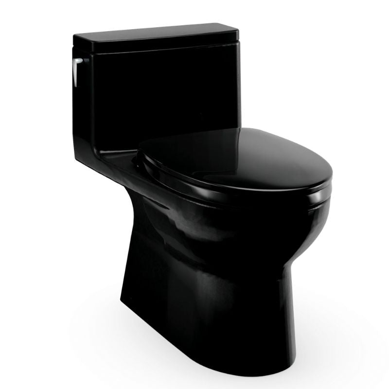 TOTO Redington One-Piece Toilet - 1.28 GPF - Black toilet on a white background