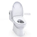 TOTO Redington WASHLET+ One-Piece Toilet - 1.28 GPF - White toilet with open lid on a white background