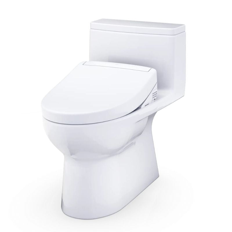 TOTO Redington WASHLET+ One-Piece Toilet - White toilet on a white background