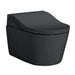 TOTO RP WASHLET+ RW Wall-Hung Toilet - Black toilet bowl with seat on a white background