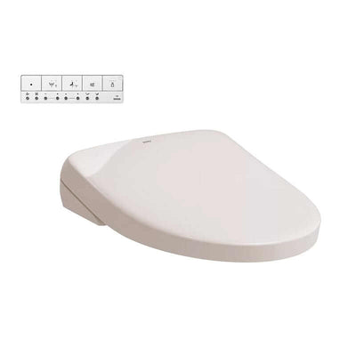 TOTO Washlet S7A Bidet Toilet Seat Elongated - Sedona Beige with remote control and advanced features.