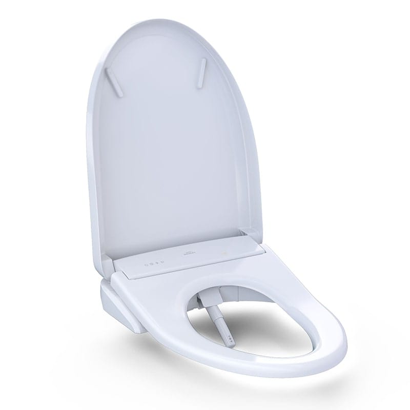 TOTO Washlet S7A Bidet Seat with open lid, highlighting its advanced features and sleek design for modern bathrooms.