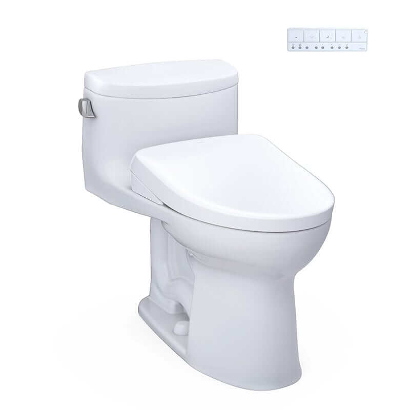 TOTO Supreme II Washlet+ S7A One-Piece - White toilet with closed lid on a white background