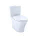 TOTO Aquia IV two-piece toilet, universal height, dual flush 1.28 GPF and 0.9 GPF, elongated bowl, no seat included.