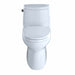 TOTO Carlyle II One-Piece Toilet - 1.28 GPF in white, front view of modern and efficient bathroom fixture.