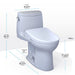 TOTO UltraMax II Washlet+ S7A toilet with dimensions and measurements displayed