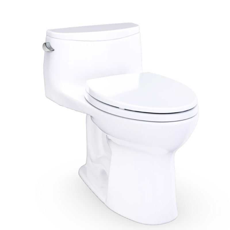 TOTO Ultramax Low Profile One-Piece Toilet - White toilet on a white background