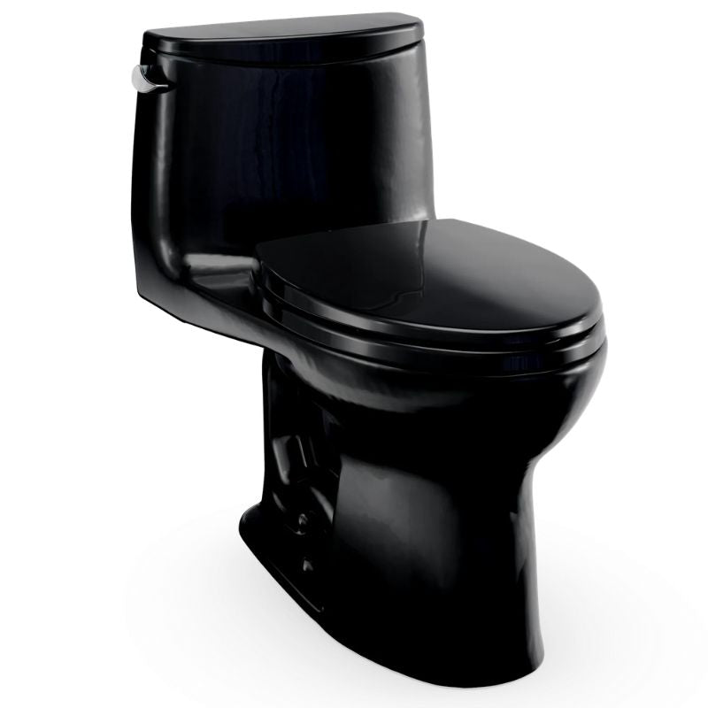 TOTO Ultramax One-Piece Toilet - 1.28 GPF - Black toilet on a white background