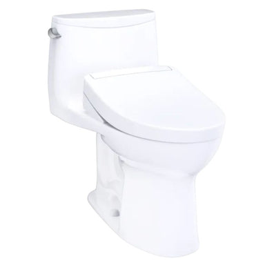 TOTO Ultramax WASHLET+S5 One-Piece Toilet - 1.28 GPF - White toilet on a white background
