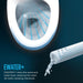 TOTO Vespin II 1G Washlet + S7 Two-Piece - Toilet bowl with EWATER+ misting system and text explaining its use.