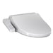 TOTO Washlet A2 elongated bidet toilet seat with control panel in white.