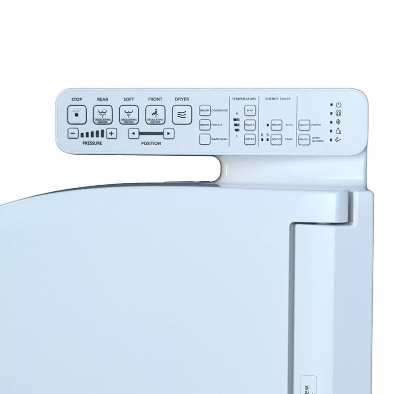 TOTO Washlet C2 Bidet Toilet Seat control panel with multiple settings displayed.