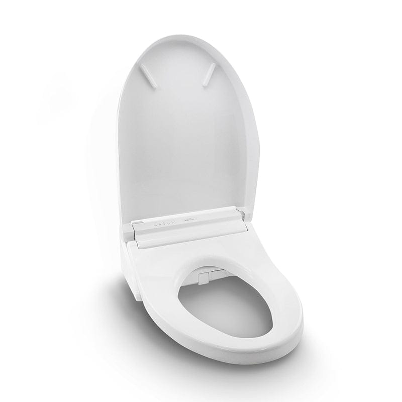 TOTO Washlet C5 Bidet Toilet Seat, white color, advanced cleaning features, open lid view, comfortable and modern design.