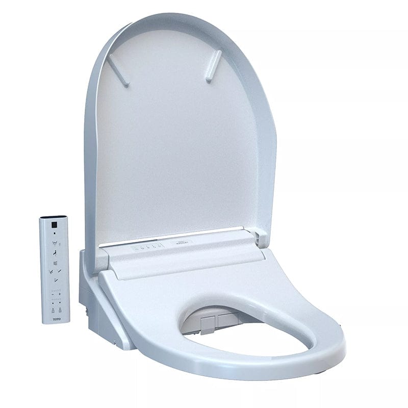 TOTO Washlet C5 bidet toilet seat with remote control, offering a modern and hygienic bathroom solution.