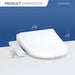 TOTO WASHLET S1 Bidet Seat - round dimensions