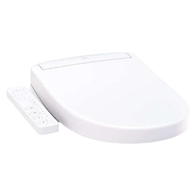 TOTO WASHLET S2 Bidet Seat - White toilet seat with remote control on a white background