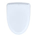 Top view of TOTO Washlet S500E elongated bidet toilet seat in white finish.