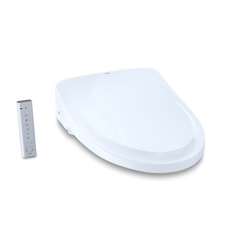 TOTO Washlet S550E bidet toilet seat with remote control, featuring sleek design and advanced hygiene technology for modern bathrooms.