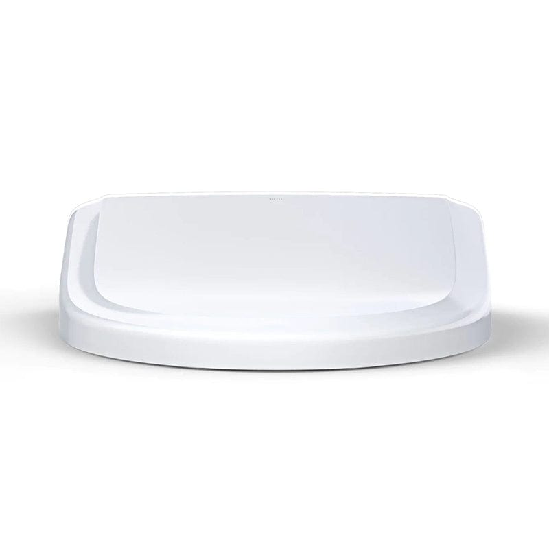 TOTO Washlet S7 Bidet Toilet Seat in white, top view of closed lid.