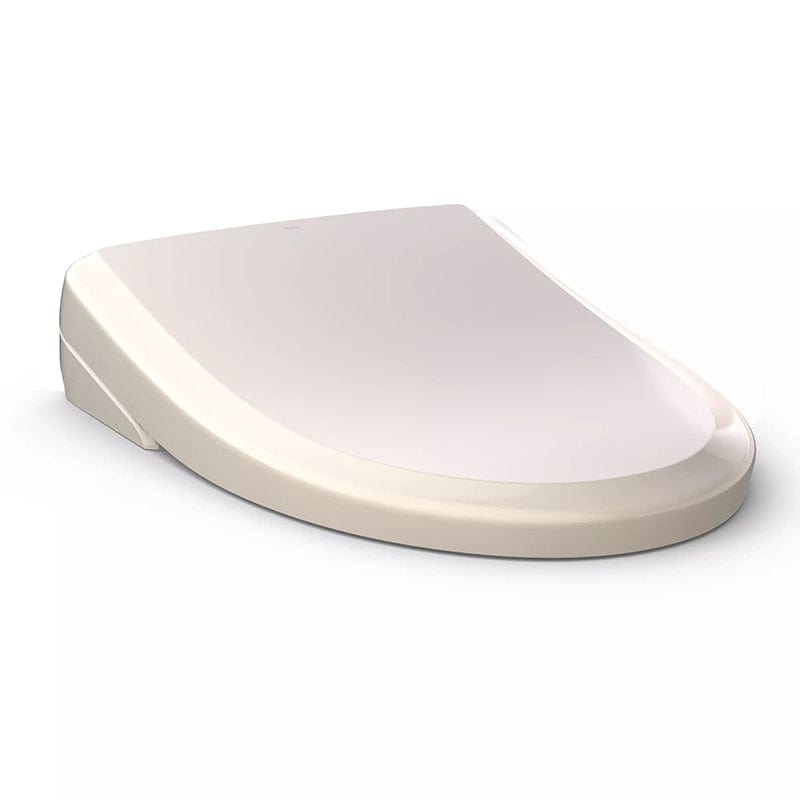 TOTO Washlet S7 elongated bidet seat in Sedona Beige, top view.